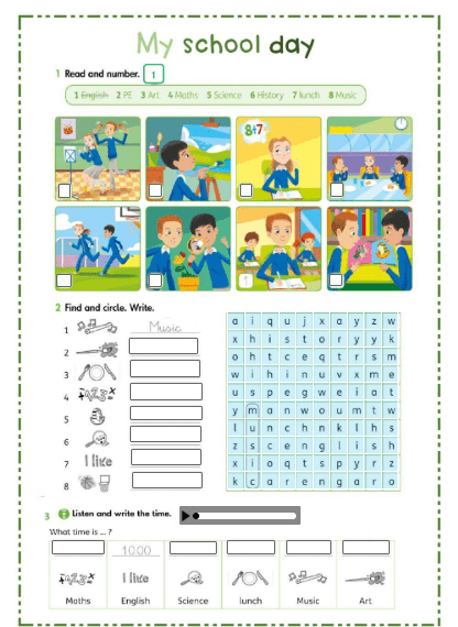 Theme 2 - School Subjects Worksheet by Toñi